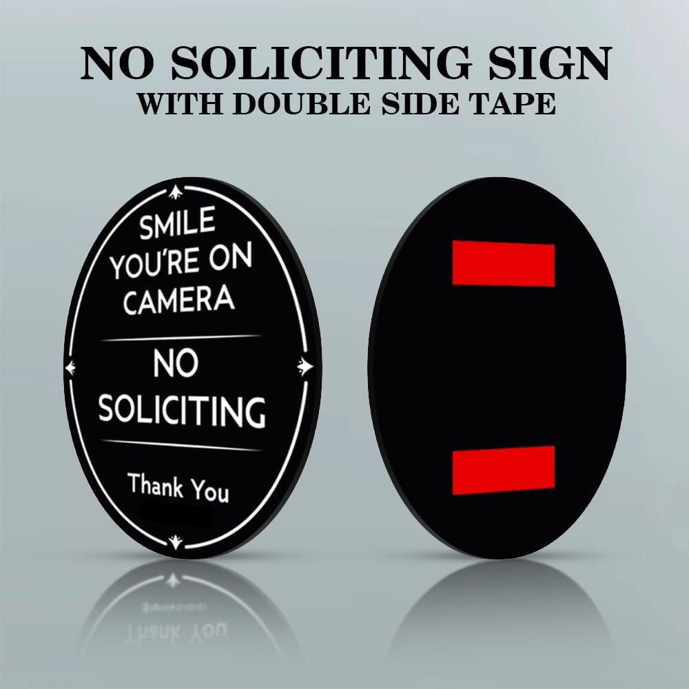 No Soliciting | Home/Office Sign | Oval | 4”x5” | Industrial Grade Acrylic