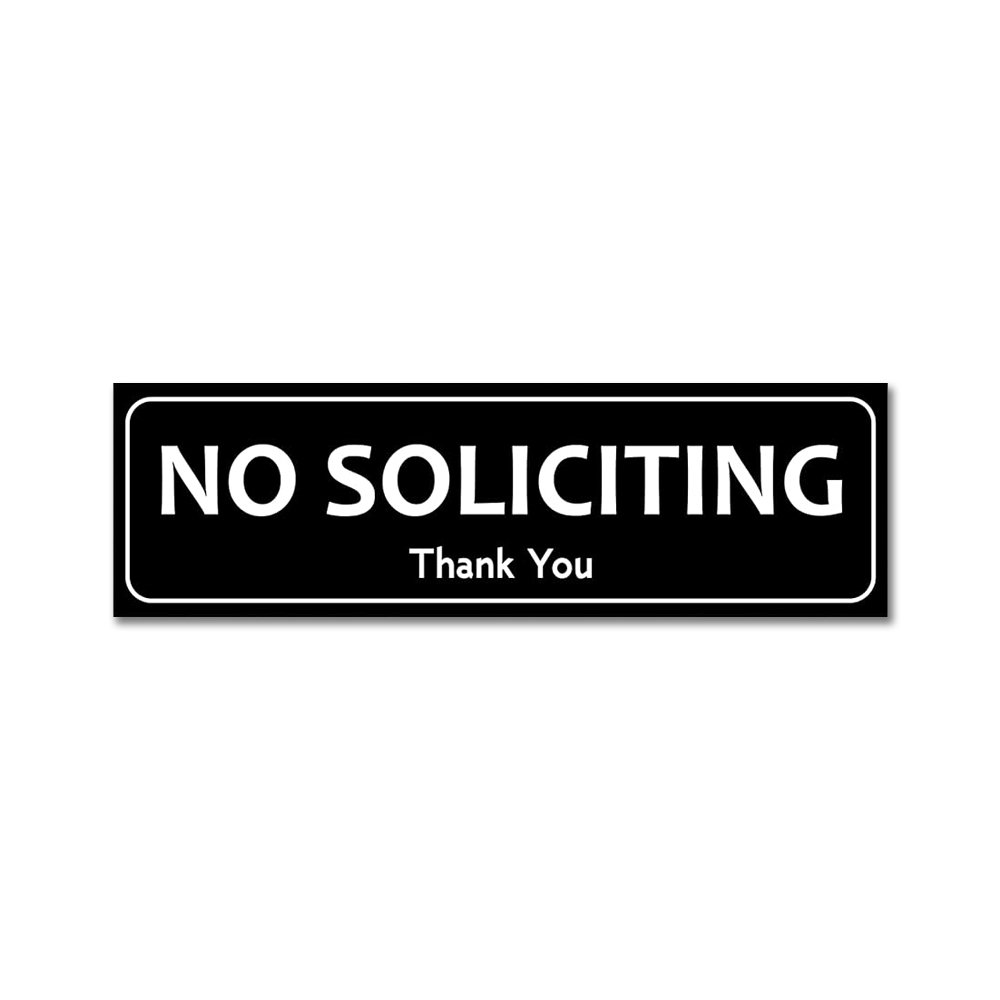 No Soliciting | Home/Office Sign | Rectangle | 8”x2.5” | Industrial Grade Acrylic