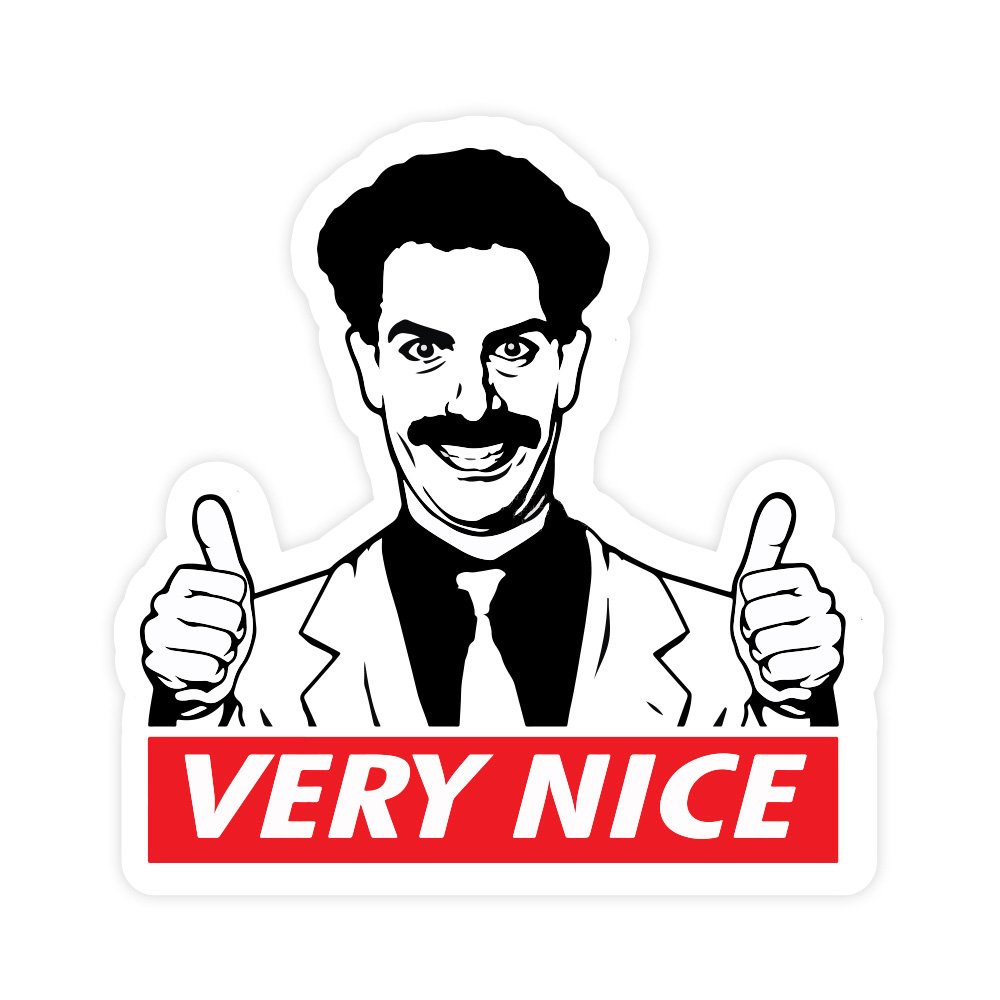 Very Nice | Hard Hat Stickers | PVC Vinyl | 2”x2” | Waterproof