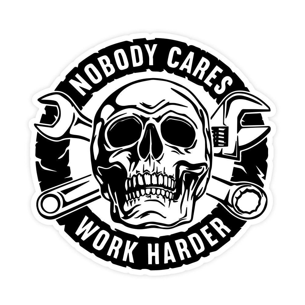 Nobody Cares | Hard Hat Stickers | PVC Vinyl | 2.5”x2.5” | Waterproof