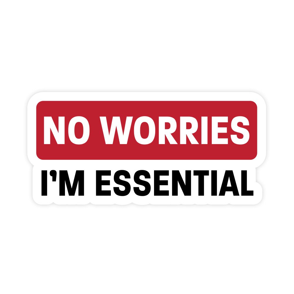 No Worries | Hard Hat Stickers | PVC Vinyl | 2.5”x1” | Waterproof