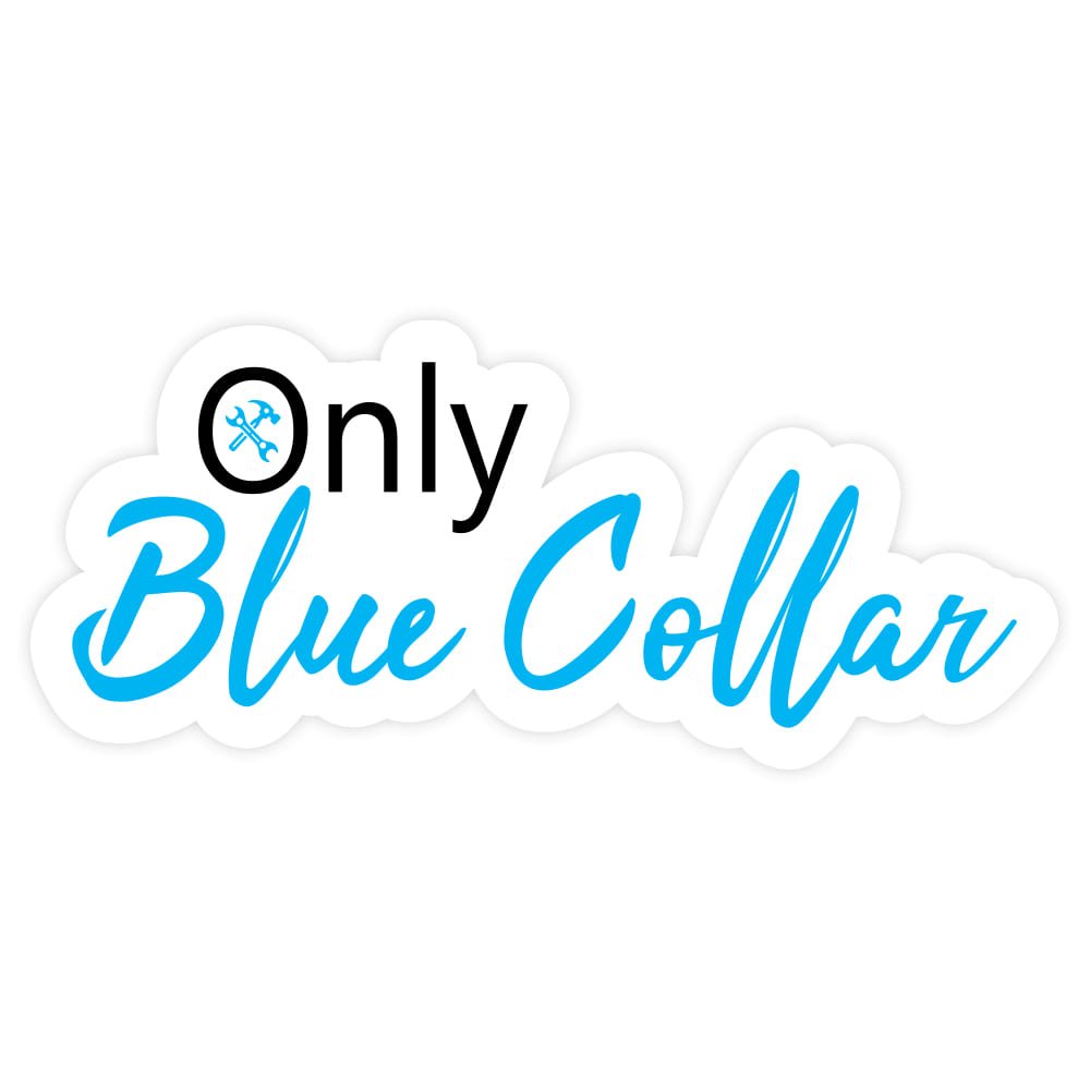 Blue Collar Decals (Two-Line Design) | Hard Hat Stickers | PVC Vinyl | 3”x1.5”   4”x1.75” | Waterproof