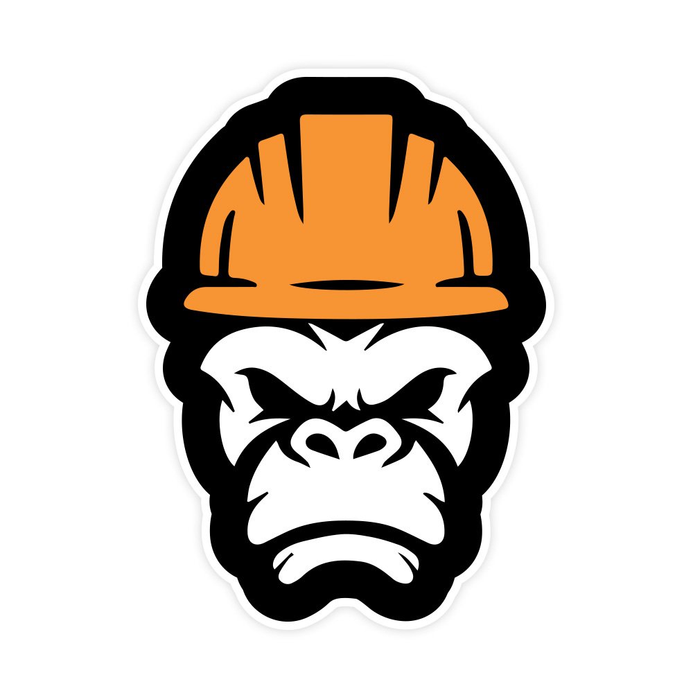 Monkey Hard Hat | Hard Hat Stickers | PVC Vinyl | 2”x2.5” | Waterproof