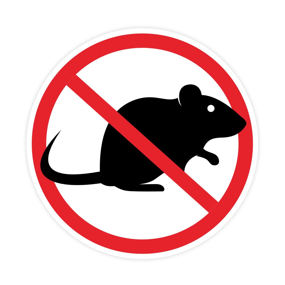 No Rat Sign | Hard Hat Stickers | PVC Vinyl | 2.5”x2.5” | Waterproof