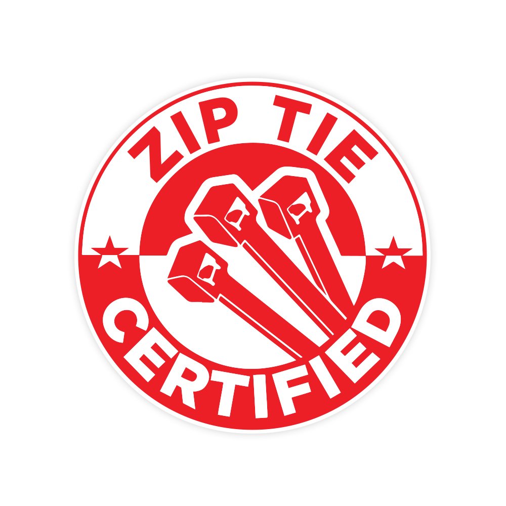 Zip Tie| Hard Hat Stickers | PVC Vinyl | 2”x2”   3”x3”   4”x4” | Waterproof