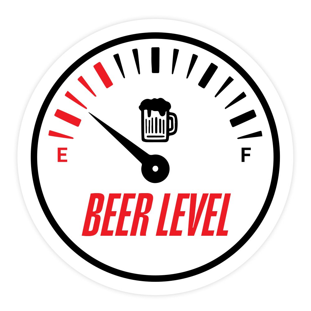 Beer Level | Hard Hat Stickers | PVC Vinyl | 2.5”x2.5” | Waterproof
