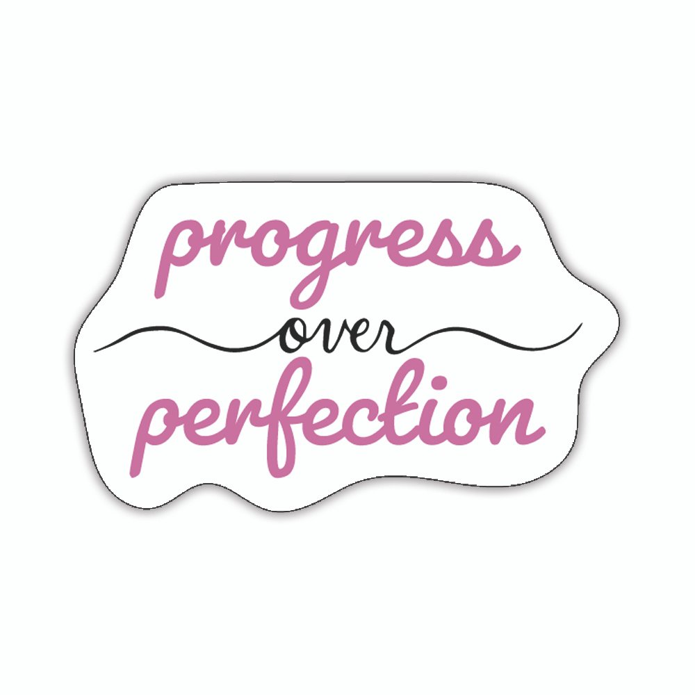Progress Over Perfection | Laptop Decals | Die-Cut | 2”x1” | Waterproof