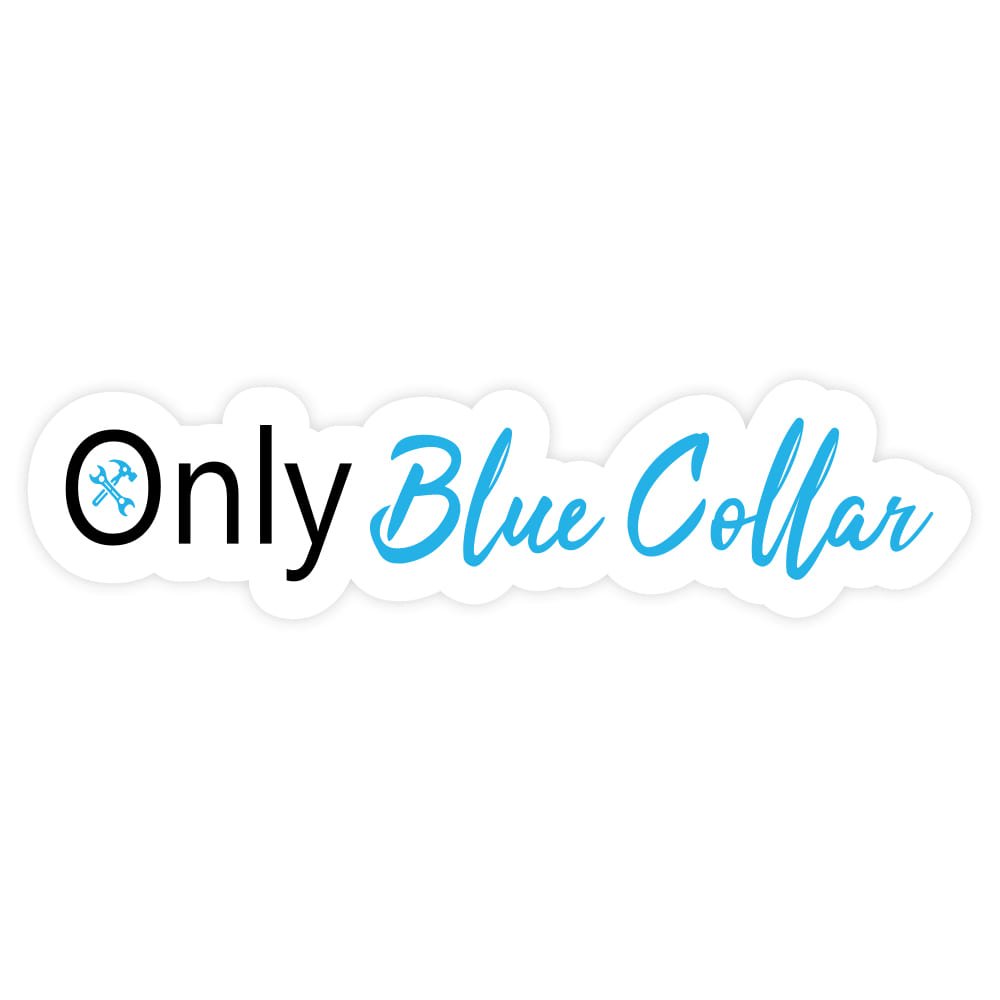 Blue Collar Decals (One-Line Design)| Hard Hat Stickers | PVC Vinyl | 3”x0.7”   4”x1” | Waterproof