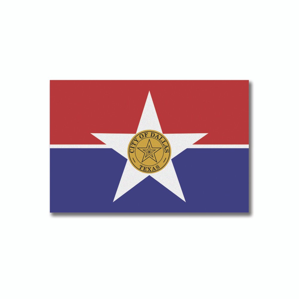 Dallas Flag | Flags and Decals | Rectangle | 5”x3”   6”x4” | Reflective Sticker