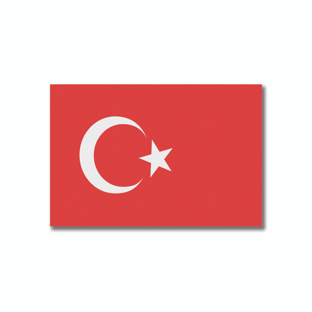 Turkey Flag | Flags and Decals | Rectangle | 5”x3”   6”x4” | Reflective Sticker