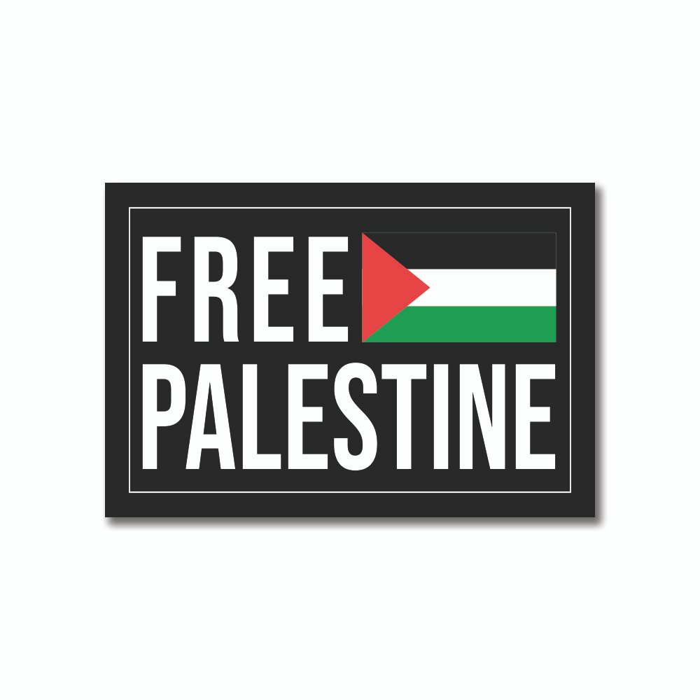 Free Palestine Flag | Flags and Decals | Rectangle | 5”x3”   6”x4” | Reflective Sticker