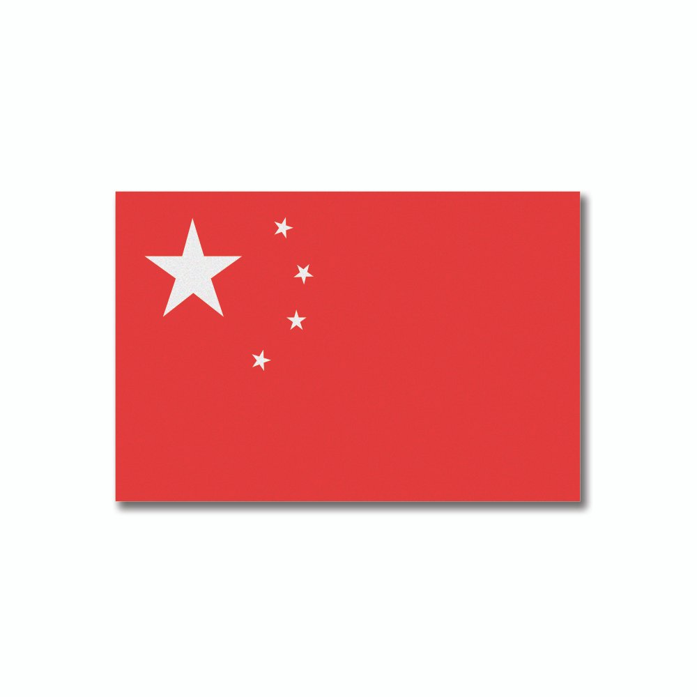 China Flag | Flags and Decals | Rectangle | 5”x3”   6”x4” | Reflective Sticker