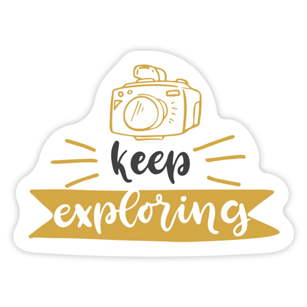 Keep Exploring | Scrapbook Sticker | Die-Cut | 2.5”x1.5” | Waterproof