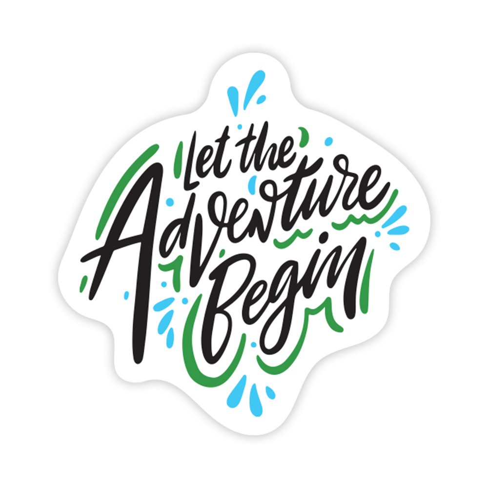 Let The Adventure Begin | Scrapbook Sticker | Die-Cut | 2.5”x1.5” | Waterproof