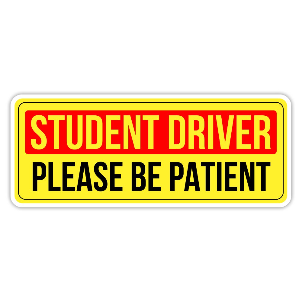 Student Driver | Automotive Bumper Sticker | DI-CUT | 9”x3.6” | UV Laminate